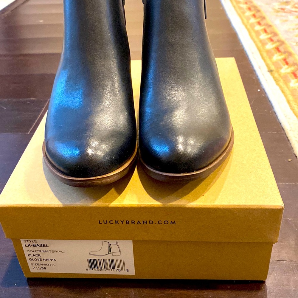 Black leather booties- never worn